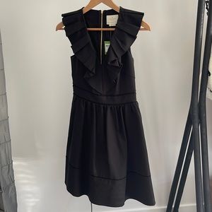 Kate spade ruffle neck black dress